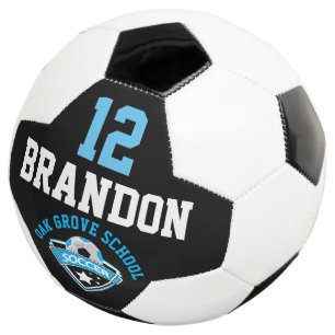 Logo de football - Bleu bébé, noir et blanc