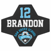 Logo de football - Bleu bébé, noir et blanc (Plat)