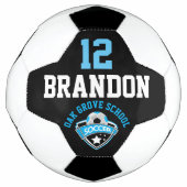 Logo de football - Bleu bébé, noir et blanc (Devant)