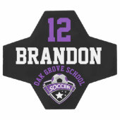 Logo de football - violet, noir et blanc (Plat)