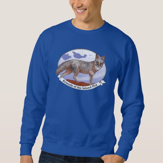 Logo de Fox de l'île adulte bleu / Sweatshirt coul (Devant)