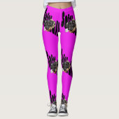 Logo de gants de softball, dames Leggings Magenta (Devant)