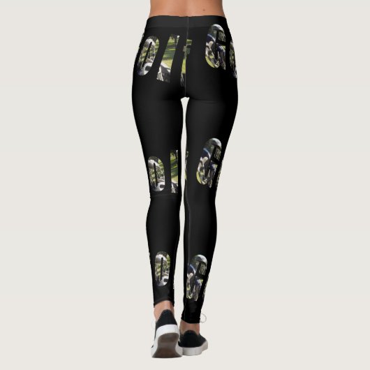 Logo De Golf Dimensional, Dames Leggings Noirs. (Dos)