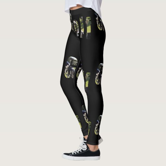 Logo De Golf Dimensional, Dames Leggings Noirs. (Gauche)