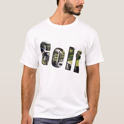 Logo De Golf Dimensional, Tshirt Blanc Mens. (Devant)