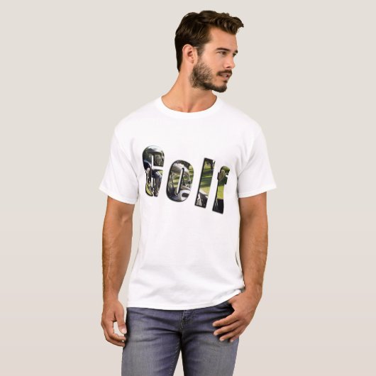 Logo De Golf Dimensional, Tshirt Blanc Mens. (Devant entier)