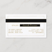 Logo de la carte de crédit de luxe Chic White Gold (Dos)