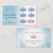 logo de la carte de fidélité faux bleu feuille lot (Devant / Derrière)