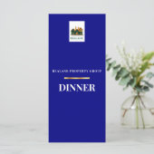 Logo de la carte de menu du dîner d'entreprise Élé (Debout devant)