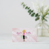 Logo de la femme du Shopper Blonde Cartes de visit (Debout devant)
