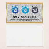 Logo de la maison de nettoyage | Métallique d'or (Devant & derrière)