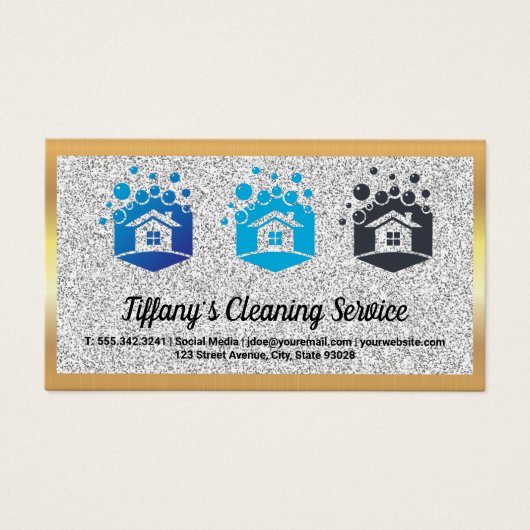 Logo de la maison de nettoyage | Métallique d'or (Devant)