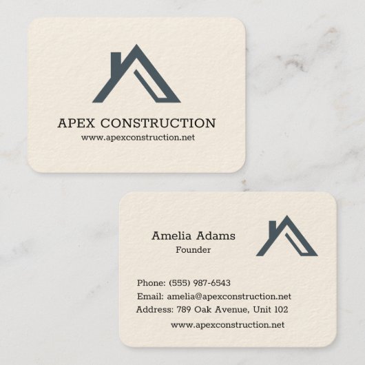 Logo de la maison de toit A-Frame Design Carte de  (Devant / Derrière)