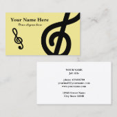 Logo de la note de musique carte de visite pour en (Devant / Derrière)
