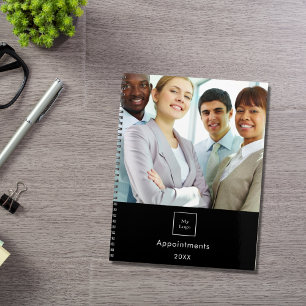 Logo de la photo d'entreprise noir blanc équipe QR