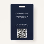 Logo de la presse Photo Code QR Badge professionne (Dos)