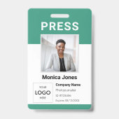 Logo de la presse Photo Code QR Badge professionne (Avant)
