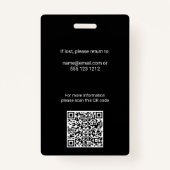 Logo de la presse Photo Code QR Badge professionne (Dos)
