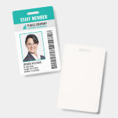 Logo de la société de code-barres Photo Badge d'id (Avant & arrière)
