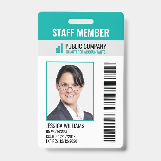Logo de la société de code-barres Photo Badge d'id (Avant)