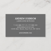 Logo de la tondeuse de pelouse, Carte de visite de (Dos)