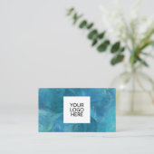 Logo de l'Agate Bleu Carte de visite de code QR (Debout devant)