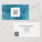 Logo de l'Agate Bleu Carte de visite de code QR (Devant / Derrière)