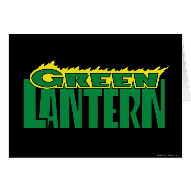 Logo de lanterne verte - Flammes jaunes (Devant horizontal)