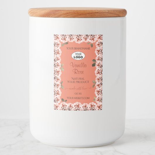 Logo de l'Arrière - plan Saumon Étiquette rose Ros (Devant)