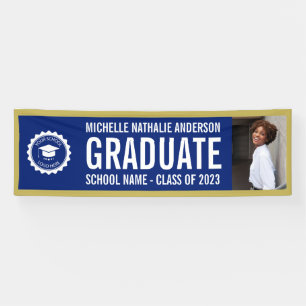 Logo de l'école Graduation Photo Bannière d'or b