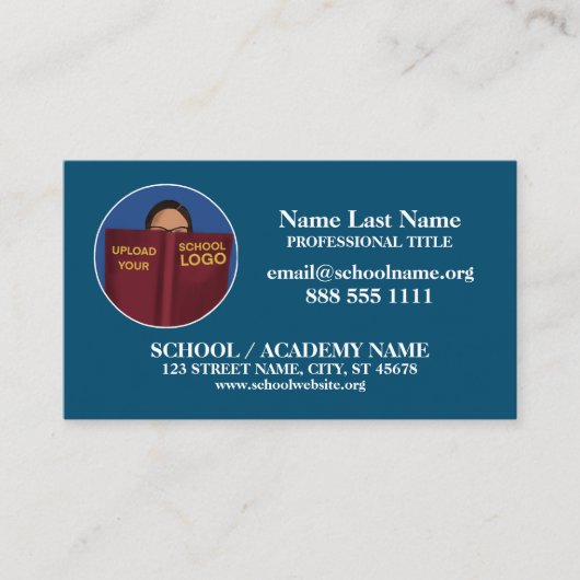 Logo de l'école personnalisée | Carte de visite pr (Devant)