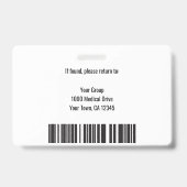 Logo de l'employé Médicale personnalisé - Badge d' (Back)