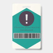 Logo de l'employé personnalisé et badge photo (Dos)