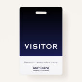 Logo de l'entreprise - Badge aux visiteurs Marine  (Dos)