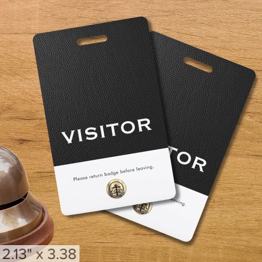 Logo de l'entreprise Badge de visiteur noir