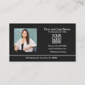 Logo de l'entreprise | Carte de visite noir photo  (Devant)