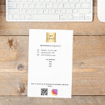 Logo de l'entreprise code qr instagram texte perso<br><div class="desc">Fond blanc. Personnalisez et ajoutez votre logo,  nom,  adresse,  votre texte,  votre propre code QR à votre compte instagram. Vous pouvez également ajouter du texte au verso.</div>