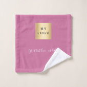 Logo de l'entreprise de texte rose foncé (Gant de toilette)