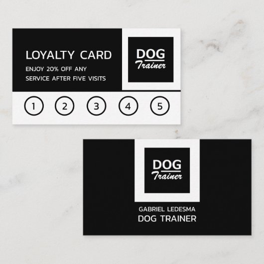 Logo de l'entreprise, Dog Trainer Carte de fidélit (Devant / Derrière)
