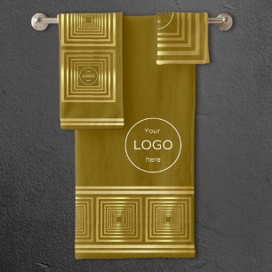 Logo de l'entreprise luxueux or Serviette set