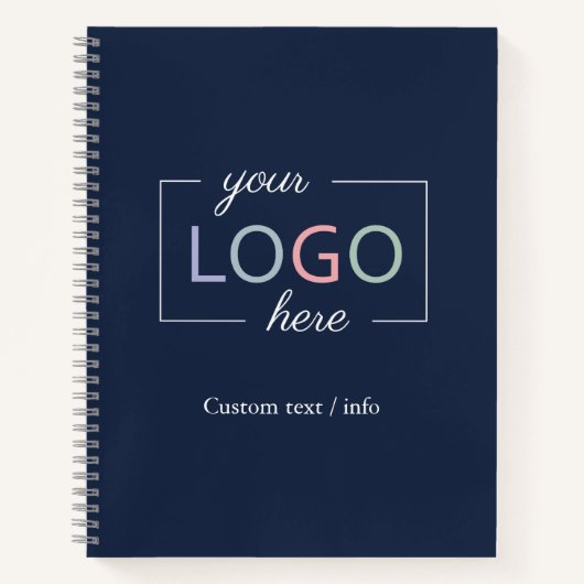 Logo de l'entreprise personnalisée Carnet bleu mar (Devant)