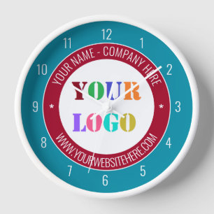 Logo de l'entreprise personnalisée et horloge text