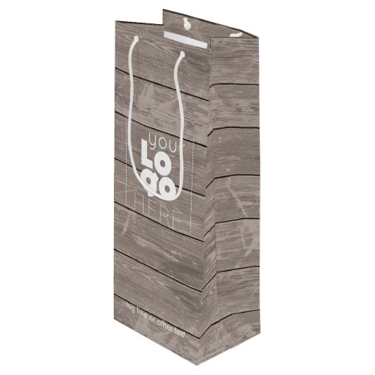 Logo de l'entreprise personnalisée Sac à vin en bo (Devant Angle)