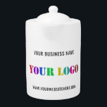 Logo de l'entreprise personnalisée Teapot d'entrep<br><div class="desc">Couleurs et polices personnalisées - Teapots personnalisées avec votre entreprise Logo et texte Teapot professionnel promotionnel - Ajouter votre logo / image - Photo ou QR Code et Texte / Information / plus - Redimensionner et déplacer des éléments avec l'outil de personnalisation. Choisissez / ajoutez votre arrière - plan favori...</div>