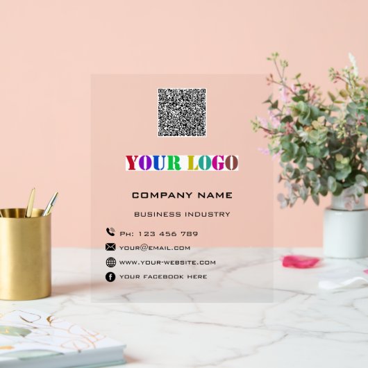 Logo de l'entreprise personnalisée Texte et code Q (Mariage)