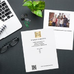 Logo de l'entreprise photo code qr<br><div class="desc">Fond blanc. Personnalisez et ajoutez votre logo,  votre nom,  votre adresse,  votre texte,  votre propre code QR. Retour : ajoutez une photo et plus de texte.</div>
