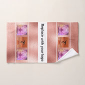 Logo de l'entreprise photo collage rose or élégant (Serviette à main)