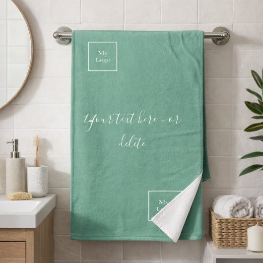 Logo de l'entreprise serviette de bain verte texte