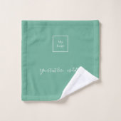 Logo de l'entreprise serviette de bain verte texte (Gant de toilette)