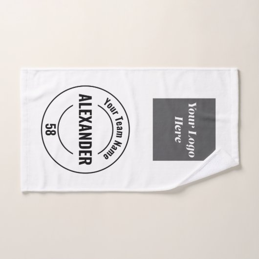 Logo de l'équipe sportive personnalisée, nom de l' (Serviette à main)